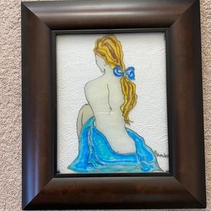 Acrylic on Glass Original Nude Art